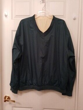 Wedge Golf & Beyond Reversible Windbreaker Jacket Men's Size L Green & Yellow